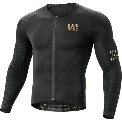 Rockbros, Unisex, Velotrikot, Koszulka rowerowa YDCX008 Diamond z długim rękawem rozmiar M - czarna (M), Schwarz, M Rockbros, Unisex, Velotrikot, Koszulka rowerowa YDCX008 Diamond z długim rękawem rozmiar M - czarna (M), Schwarz, M