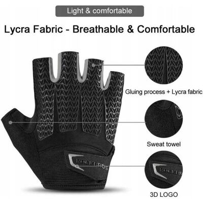 Rockbros, Unisex, Handschuhe, S169BGR S cycling gloves with gel inserts - gray, Grau, Schwarz, Silber, (S) Rockbros, Unisex, Handschuhe, S169BGR S cycling gloves with gel inserts - gray, Grau, Schwarz, Silber, (S)