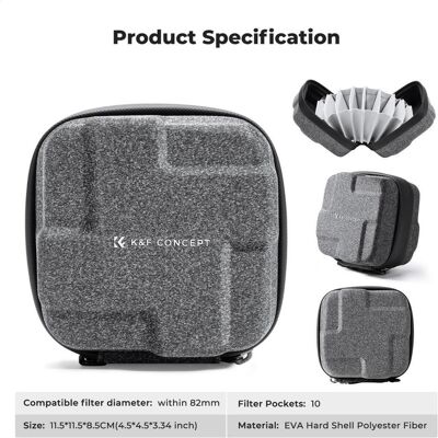 K&F Concept KF13.185 Filter Case, Kameratasche, Schwarz K&F Concept KF13.185 Filter Case, Kameratasche, Schwarz