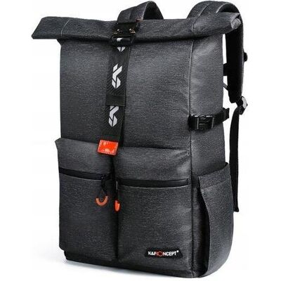 K&F; CONCEPT Grauer Kamera-Rucksack - Roll-Top, 15-Zoll Laptop K&F; CONCEPT Grauer Kamera-Rucksack - Roll-Top, 15-Zoll Laptop