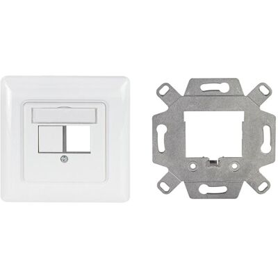 LogiLink, Zubehör Schalterprogramm, Unterputzdose für 2 Keystone-Module, gerader Auslass, signalweiss LogiLink, Zubehör Schalterprogramm, Unterputzdose für 2 Keystone-Module, gerader Auslass, signalweiss