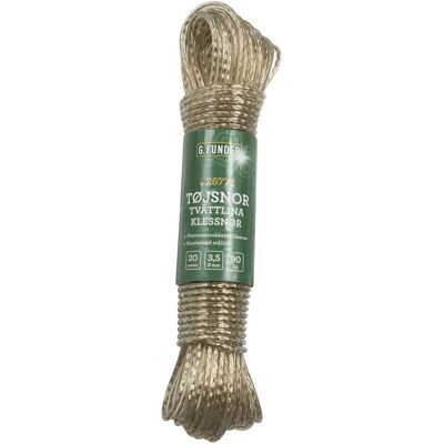 G.Funder Tjsnor med stlwire, 3,5 mm, 20 meter, Wäscheständer, Transparent G.Funder Tjsnor med stlwire, 3,5 mm, 20 meter, Wäscheständer, Transparent
