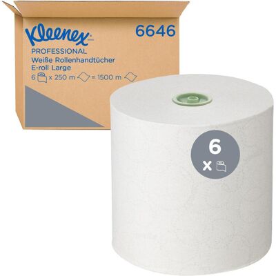 Kimberly-Clark Kleenex Papierhandtuchrollen 1-lagig weiss, Haushaltspapier, Weiss Kimberly-Clark Kleenex Papierhandtuchrollen 1-lagig weiss, Haushaltspapier, Weiss