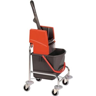 Vermop Reinigungswagen Eimer 1 x 17 l und Presse Stahlrohr, Reinigungsutensil Vermop Reinigungswagen Eimer 1 x 17 l und Presse Stahlrohr, Reinigungsutensil
