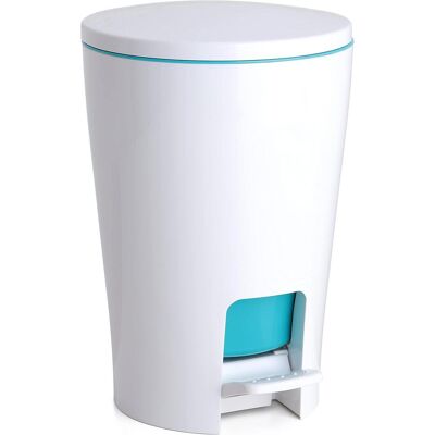 Brabantia Badezimmereimer mit Pedal, Abfalleimer, Weiss, Türkis Brabantia Badezimmereimer mit Pedal, Abfalleimer, Weiss, Türkis