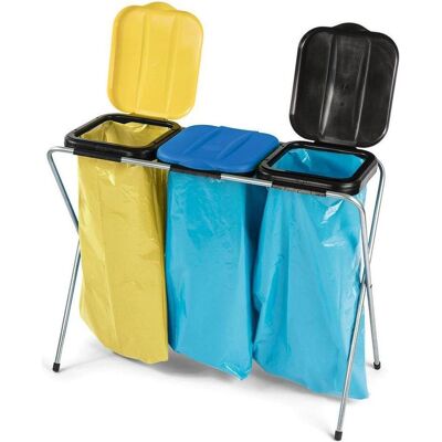 Nölle Abfallsammler H780xB960xT370mm 20-130 l 3-fach, Abfalleimer, Schwarz, Blau, Gelb Nölle Abfallsammler H780xB960xT370mm 20-130 l 3-fach, Abfalleimer, Schwarz, Blau, Gelb