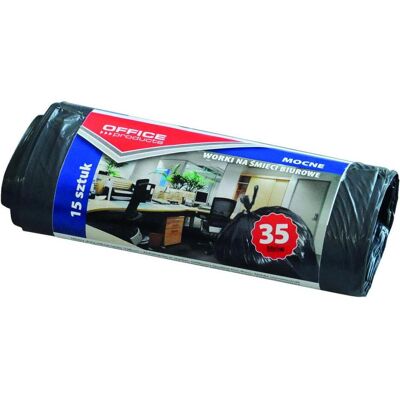 Office Products Müllbeutel, stark (ldpe), 35l, 15 stück, schwarz, Abfallsack, Schwarz Office Products Müllbeutel, stark (ldpe), 35l, 15 stück, schwarz, Abfallsack, Schwarz