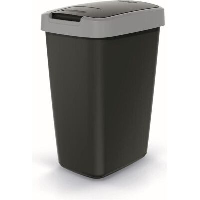 Prosperplast Abfallbehälter COMPACTA Q Abfallbehälter - glatt grau 12l, Abfalleimer, Grau, Schwarz Prosperplast Abfallbehälter COMPACTA Q Abfallbehälter - glatt grau 12l, Abfalleimer, Grau, Schwarz