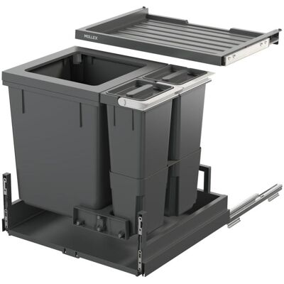 Müllex Abfall-Auszugsystem X-LINE X55 Basic Pro, Abfalleimer, Grau, Beige Müllex Abfall-Auszugsystem X-LINE X55 Basic Pro, Abfalleimer, Grau, Beige