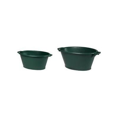 EDA, Wäschekorb, Wanne, oval, 70 Liter, Kunststoff, grün ovaler Kübel, aus recyceltem Kunststoff, mit 2 Griffen (70 l) EDA, Wäschekorb, Wanne, oval, 70 Liter, Kunststoff, grün ovaler Kübel, aus recyceltem Kunststoff, mit 2 Griffen (70 l)