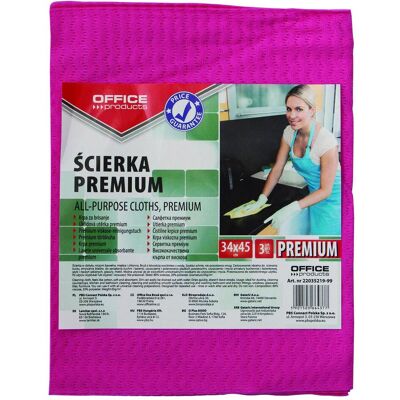 Office Products Reinigungstuch, premium, viskose, 80%, 65g/mkg, 34x45cm, 3 stück, farbig sortiert, Reinigungsutensil, Pink Office Products Reinigungstuch, premium, viskose, 80%, 65g/mkg, 34x45cm, 3 stück, farbig sortiert, Reinigungsutensil, Pink