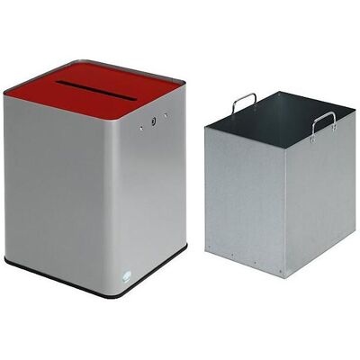 VAR Datenschutz Papiersammler, Abfalleimer, Rot, Silber VAR Datenschutz Papiersammler, Abfalleimer, Rot, Silber