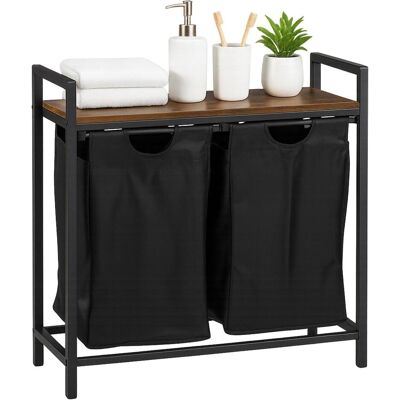 Relaxdays, Wäschekorb, Wäschesammler 2 Fächer mit Ablage (46 l) Relaxdays, Wäschekorb, Wäschesammler 2 Fächer mit Ablage (46 l)