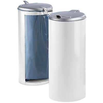 VAR Stahlblech-Abfallsammler für 120-l-Sack, Abfalleimer, Weiss VAR Stahlblech-Abfallsammler für 120-l-Sack, Abfalleimer, Weiss