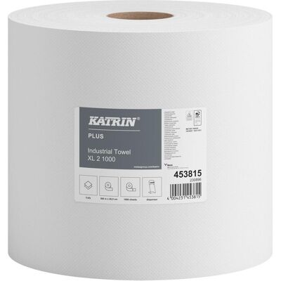 Katrin Wischtuch Rolle 2-lagig 2RL weiss, Haushaltspapier, Weiss Katrin Wischtuch Rolle 2-lagig 2RL weiss, Haushaltspapier, Weiss