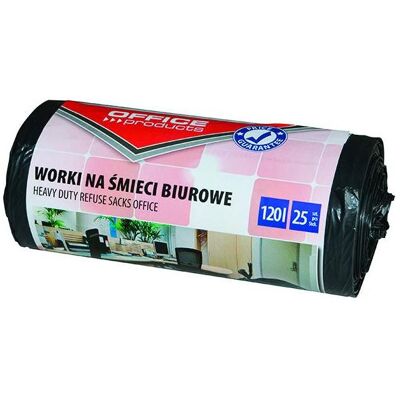 Office Products Müllsäcke für büroabfälle, stark (ldpe), 120l, 25 stück, schwarzmüllsäcke für büroabfälle, Abfallsack, Schwarz Office Products Müllsäcke für büroabfälle, stark (ldpe), 120l, 25 stück, schwarzmüllsäcke für büroabfälle, Abfallsack, Schwarz