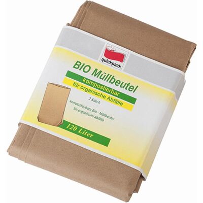 Quickpack Bio-Müllsäcke braun 120 l, 2 Stück 64 x 18 x 80 cm, Abfallsack, Braun Quickpack Bio-Müllsäcke braun 120 l, 2 Stück 64 x 18 x 80 cm, Abfallsack, Braun