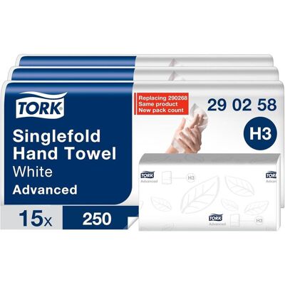 Tork 5X250BL. ADVANCE 25X23CM WEISS 2LG H3, Haushaltspapier, Weiss Tork 5X250BL. ADVANCE 25X23CM WEISS 2LG H3, Haushaltspapier, Weiss