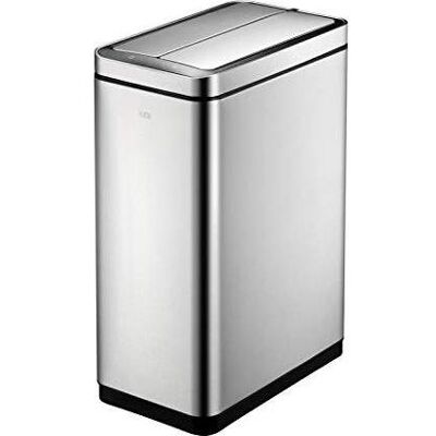 EKO DeLuxe Phantom Sensormülleimer 2 x 20 L Edelstahl zwei Inneneimer, schlanks Design, hygienische, Abfalleimer, Silber EKO DeLuxe Phantom Sensormülleimer 2 x 20 L Edelstahl zwei Inneneimer, schlanks Design, hygienische, Abfalleimer, Silber