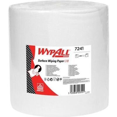 Wypall Wischtücher L10 Gerollt Weiss 1-lagig, Haushaltspapier, Weiss Wypall Wischtücher L10 Gerollt Weiss 1-lagig, Haushaltspapier, Weiss