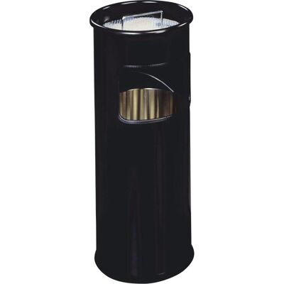 Durable Papierkorb Metall mit Ascher rund/ 3330-01, Ø 26 x H 62 cm, Abfalleimer, Schwarz Durable Papierkorb Metall mit Ascher rund/ 3330-01, Ø 26 x H 62 cm, Abfalleimer, Schwarz