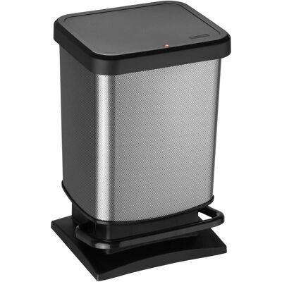 Rotho Paso pedaalemmer - prullenbak 20L - BPA vrij - donker zilvermetallic (1754010273WS), Abfalleimer, Schwarz, Silber Rotho Paso pedaalemmer - prullenbak 20L - BPA vrij - donker zilvermetallic (1754010273WS), Abfalleimer, Schwarz, Silber