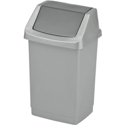 Curver Trash Bin Click-It 9l Silver, Abfalleimer, Grau, Silber Curver Trash Bin Click-It 9l Silver, Abfalleimer, Grau, Silber