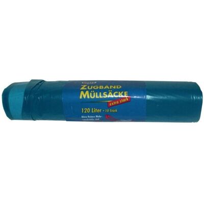 Reinex Müllsack 120 l Zugband 10er, Abfallsack, Blau Reinex Müllsack 120 l Zugband 10er, Abfallsack, Blau