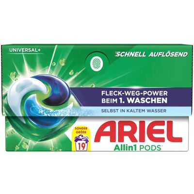 Ariel All-in-1 Pods Universal Waschmittelpods 19 WL, Waschmittel + Textilpflege Ariel All-in-1 Pods Universal Waschmittelpods 19 WL, Waschmittel + Textilpflege