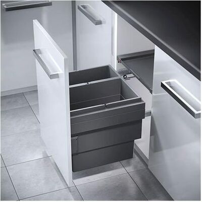 Hailo Einbau-Abfallsammler 2f 1x28l + 1x18l basaltgrau, Abfalleimer, Grau Hailo Einbau-Abfallsammler 2f 1x28l + 1x18l basaltgrau, Abfalleimer, Grau