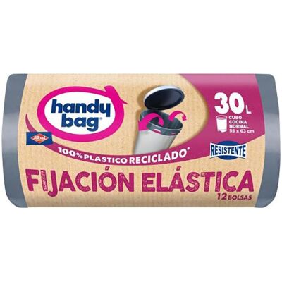 Handy Bag Garbage bag elastic fixing 30 l (55 x 63 cm), 12 units, Abfallsack, Transparent Handy Bag Garbage bag elastic fixing 30 l (55 x 63 cm), 12 units, Abfallsack, Transparent