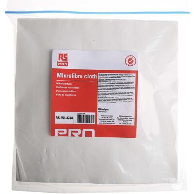 RS PRO Mikrofaser Tücher 230x230mm, Reinigungsutensil, Weiss RS PRO Mikrofaser Tücher 230x230mm, Reinigungsutensil, Weiss