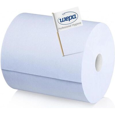 Wepa Putzrolle Comfort, 3-lagig, blau, 350 m 100% Recycling, Blattgrösse: 365 x 350 mm, mit Waffelpr, Haushaltspapier, Blau Wepa Putzrolle Comfort, 3-lagig, blau, 350 m 100% Recycling, Blattgrösse: 365 x 350 mm, mit Waffelpr, Haushaltspapier, Blau