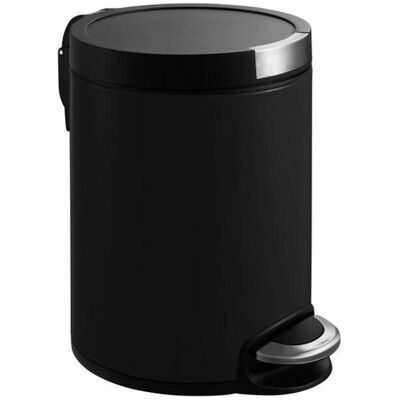 EKO Tritt-Mülleimer Artistic 5 Liter Matt Schwarz, Abfalleimer, Schwarz EKO Tritt-Mülleimer Artistic 5 Liter Matt Schwarz, Abfalleimer, Schwarz