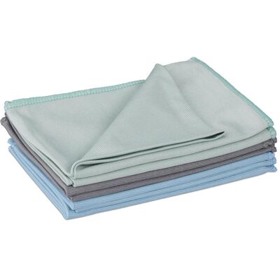 Relaxdays 6x Mikrofasertücher, Reinigungsutensil, Blau Relaxdays 6x Mikrofasertücher, Reinigungsutensil, Blau