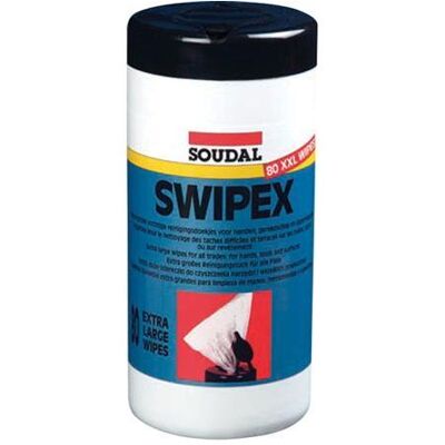 Soudal Swipex renseservietter dåse 100stk, fjerner maling og andre snavsede midler trykfarve, lim, f, Reinigungsutensil Soudal Swipex renseservietter dåse 100stk, fjerner maling og andre snavsede midler trykfarve, lim, f, Reinigungsutensil