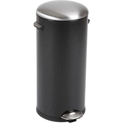 EKO Tretmülleimer Belle Deluxe 30 L Schwarz matt Edelstahl mit gedämpft schliessendem Deckel und Kun, Abfalleimer, Schwarz EKO Tretmülleimer Belle Deluxe 30 L Schwarz matt Edelstahl mit gedämpft schliessendem Deckel und Kun, Abfalleimer, Schwarz