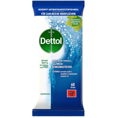 Dettol Allzweck Reinigungstücher, Reinigungsmittel, Blau, Weiss Dettol Allzweck Reinigungstücher, Reinigungsmittel, Blau, Weiss
