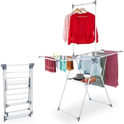Relaxdays Flügelwäscheständer 170cm, Wäscheständer, Weiss, Grau Relaxdays Flügelwäscheständer 170cm, Wäscheständer, Weiss, Grau