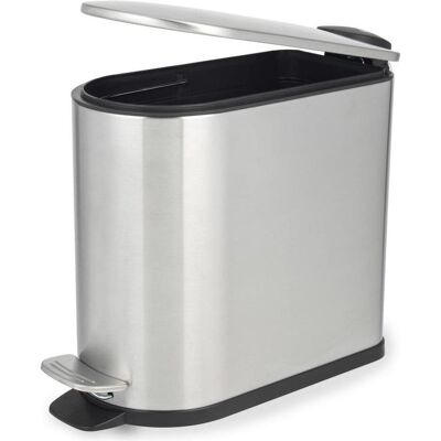 Beldray LA036683SSPEU7 Slimline D-Shaped Pedal Bin 5-Litre, Silver, Abfalleimer, Silber Beldray LA036683SSPEU7 Slimline D-Shaped Pedal Bin 5-Litre, Silver, Abfalleimer, Silber