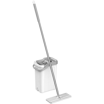 Teesa TSA0046 - Dweilset met 2-in-1 spoel- en wringemmer, 7,5 liter, Reinigungsutensil, Silber Teesa TSA0046 - Dweilset met 2-in-1 spoel- en wringemmer, 7,5 liter, Reinigungsutensil, Silber