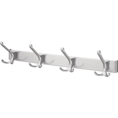Hermeta, Garderobe + Kleiderstange, Huthakenleiste 0822-0824 4 Haken Ausladung 96 mm Leichtmetall silberfarbig eloxiert Höhe 102 mm Hermeta, Garderobe + Kleiderstange, Huthakenleiste 0822-0824 4 Haken Ausladung 96 mm Leichtmetall silberfarbig eloxiert Höhe 102 mm