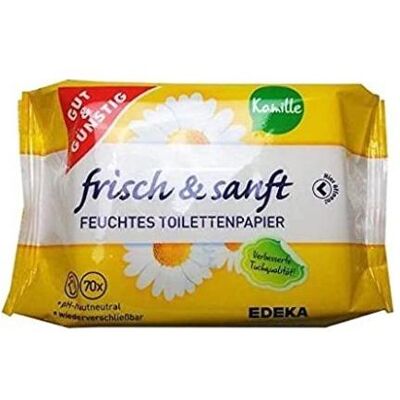 Gut & Günstig, Toilettenpapier, GUT&GÜNSTIG Feuchtes Toilettenpapier frisch & sanft 1-lagig 2x 70 Tücher (70 Stk.) Gut & Günstig, Toilettenpapier, GUT&GÜNSTIG Feuchtes Toilettenpapier frisch & sanft 1-lagig 2x 70 Tücher (70 Stk.)