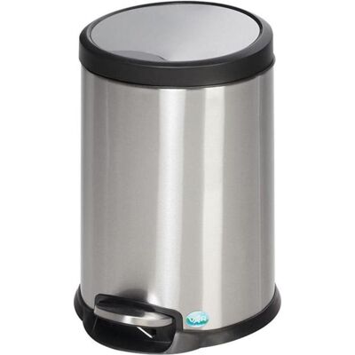 VAR Tret Abfallsammler Edelstahl 20 Liter Inhalt Deckel gedämpft, Abfalleimer, Braun, Silber VAR Tret Abfallsammler Edelstahl 20 Liter Inhalt Deckel gedämpft, Abfalleimer, Braun, Silber