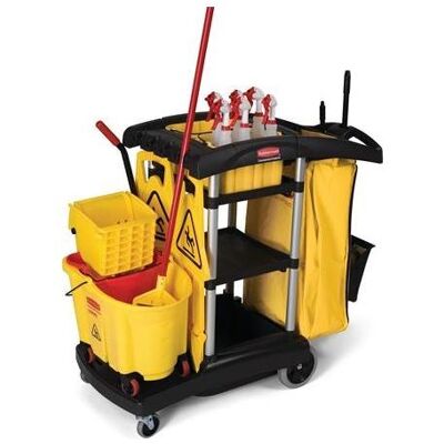 Rubbermaid Systemwagen hohe Kapazität Schwarz mit Beutel,Stielklemmen und Haken, Reinigungsutensil, Schwarz Rubbermaid Systemwagen hohe Kapazität Schwarz mit Beutel,Stielklemmen und Haken, Reinigungsutensil, Schwarz