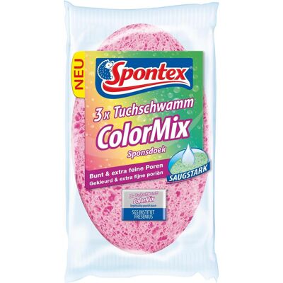 Spontex Tuchschwamm Color Mix 3er Pack, Reinigungsutensil, Mehrfarbig, Grün, Pink, Gelb Spontex Tuchschwamm Color Mix 3er Pack, Reinigungsutensil, Mehrfarbig, Grün, Pink, Gelb