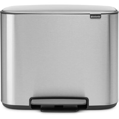 Brabantia Mülltrennsystem Bo Treteimer 11 L plus 23 L Edelstahl leicht schliessender Deckel, herausn, Abfalleimer, Silber Brabantia Mülltrennsystem Bo Treteimer 11 L plus 23 L Edelstahl leicht schliessender Deckel, herausn, Abfalleimer, Silber