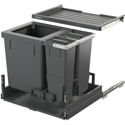 Müllex Abfall-Auszugsystem X-LINE X60 Basic Pro, Abfalleimer, Weiss, Grau Müllex Abfall-Auszugsystem X-LINE X60 Basic Pro, Abfalleimer, Weiss, Grau