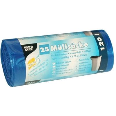 Papstar Kehrichtsack 120 l, 25 Stück, Dunkelblau, Abfallsack, Blau Papstar Kehrichtsack 120 l, 25 Stück, Dunkelblau, Abfallsack, Blau