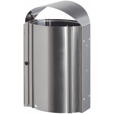 VAR Edelstahl-Abfallsammler, Volumen 50 l, HxBxT 780x490x326 mm, 4 Standfüsse, Abfalleimer, Silber VAR Edelstahl-Abfallsammler, Volumen 50 l, HxBxT 780x490x326 mm, 4 Standfüsse, Abfalleimer, Silber